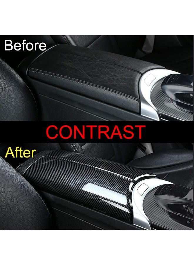 KISSUN Carbon Fiber Center Console Armrest Cover for Mercedes Benz C Class W205 & GLC X253 (2015-2022) - Interior Storage Box Trim Protector - Image 3