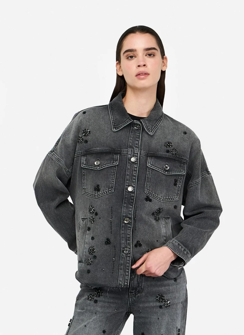 Liu Jo Denim Jacket with Rhinestones