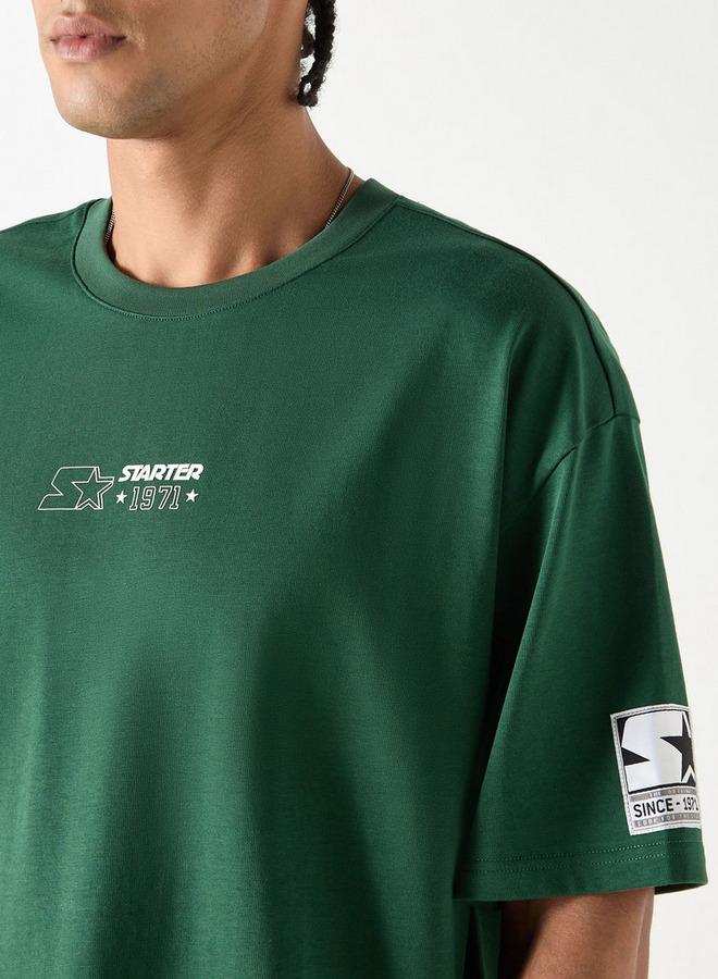STARTER Typographic Print T-shirt with Short Sleeves and Crew Neck - Image 4