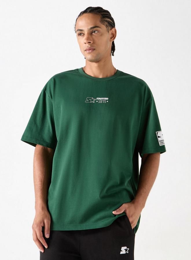 STARTER Typographic Print T-shirt with Short Sleeves and Crew Neck - Image 1