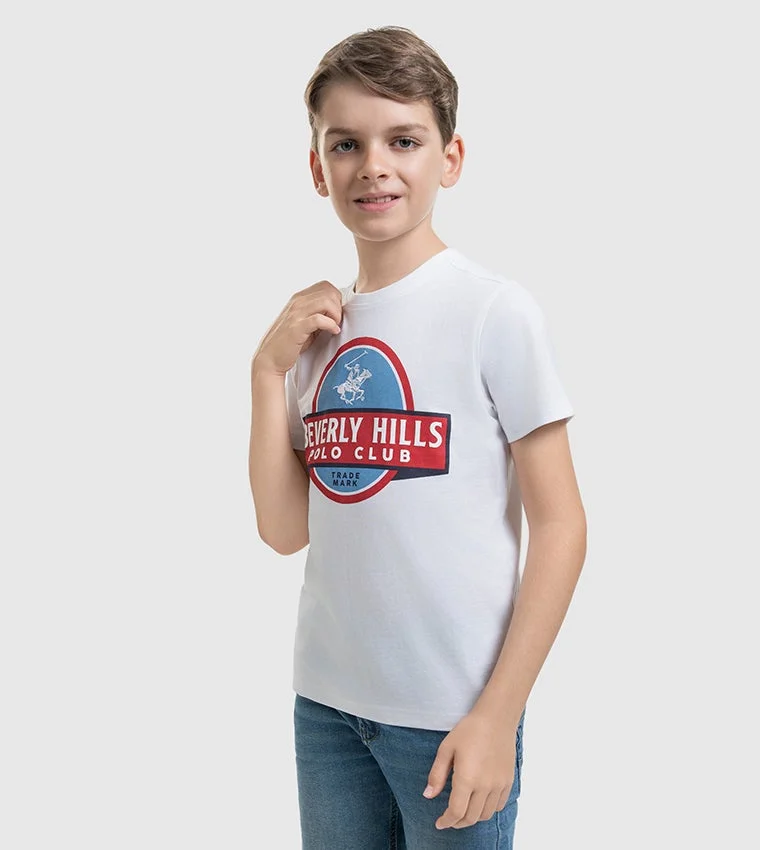 BEVERLY HILLS POLO CLUB Logo Printed Crew Neck T-Shirt