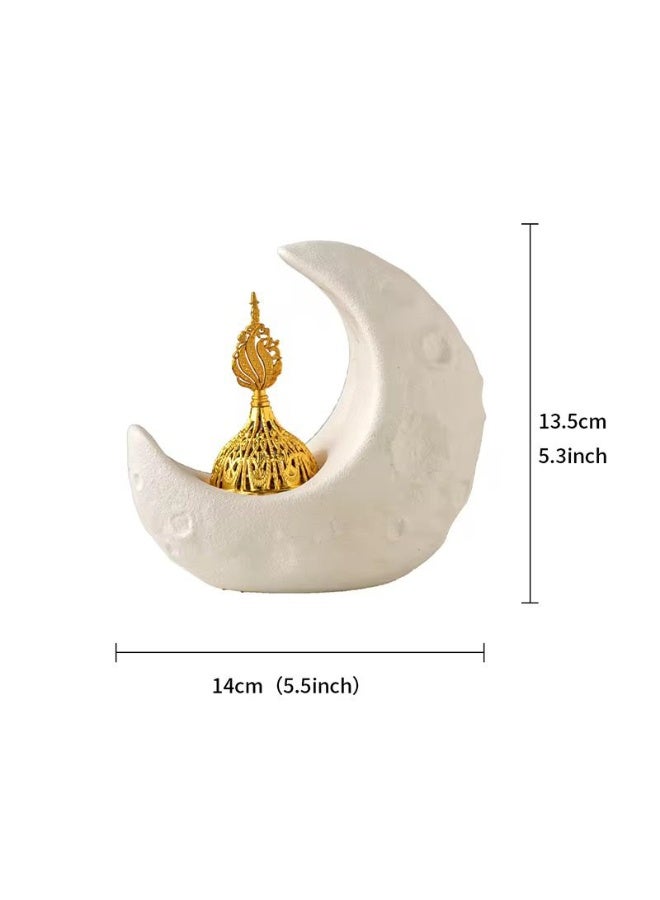 Elegant Incense Burner for Ramadan Crescent | Traditional Arabic Incense Holder | Luxurious Islamic Home & Office Decor | The Perfect Ramadan & Eid Gift | Ramadan Decorations - Image 5