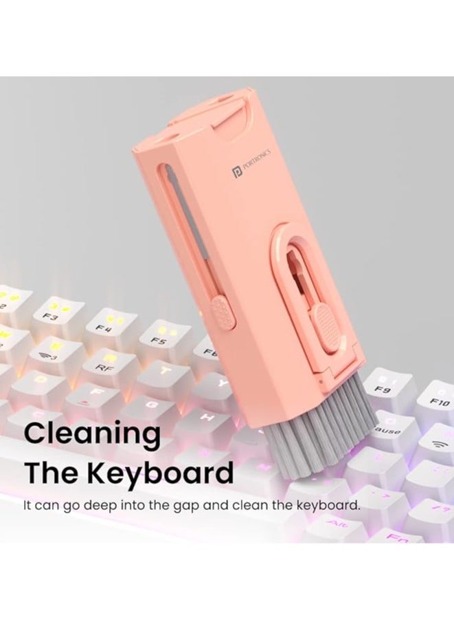 Portronics Clean M Multifunctional 8-in-1 Gadget Cleaning Kit with Mobile Holder for Smartphone, Tablet, Laptop, Earbuds(Pink)  - Image 2