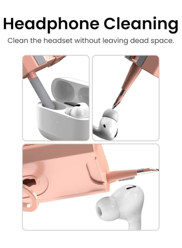 Portronics Clean M Multifunctional 8-in-1 Gadget Cleaning Kit with Mobile Holder for Smartphone, Tablet, Laptop, Earbuds(Pink)  - Image 3