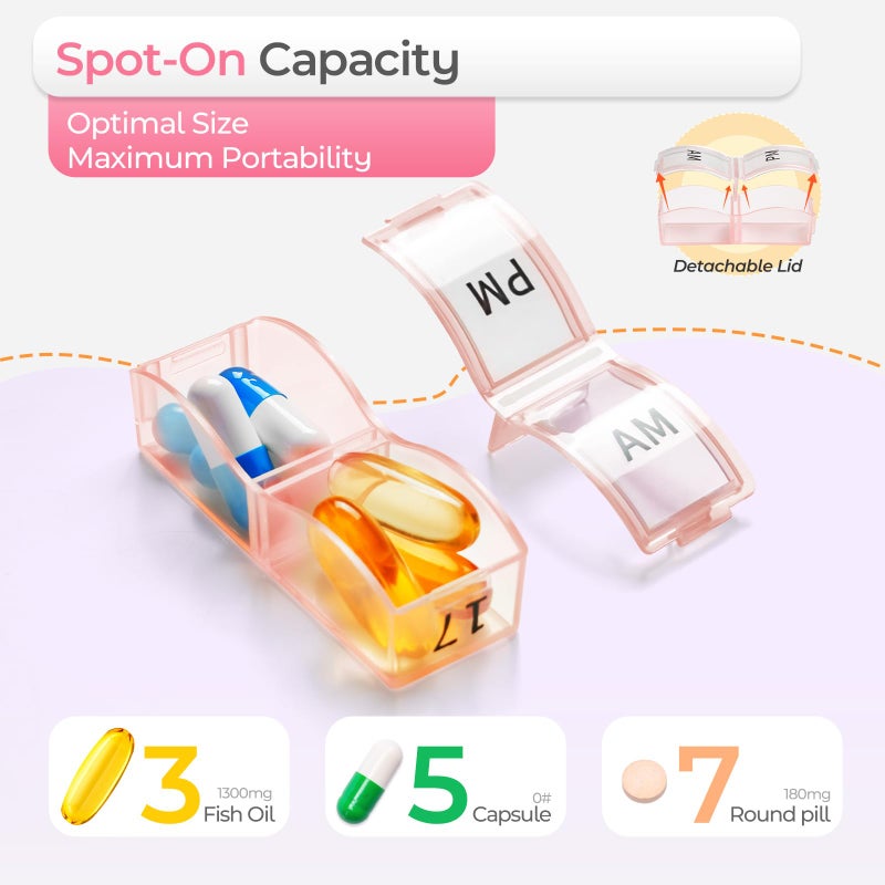 COLORWING Monthly Pill Organizer 2 Times a Day, 30 Day Pill Box Organizer, One Month AM PM Pill Case Small Compartments to Hold Vitamin and 31 Day Travel Medicine Organizer, 4 Week Pill Cases (Blue) - Image 2