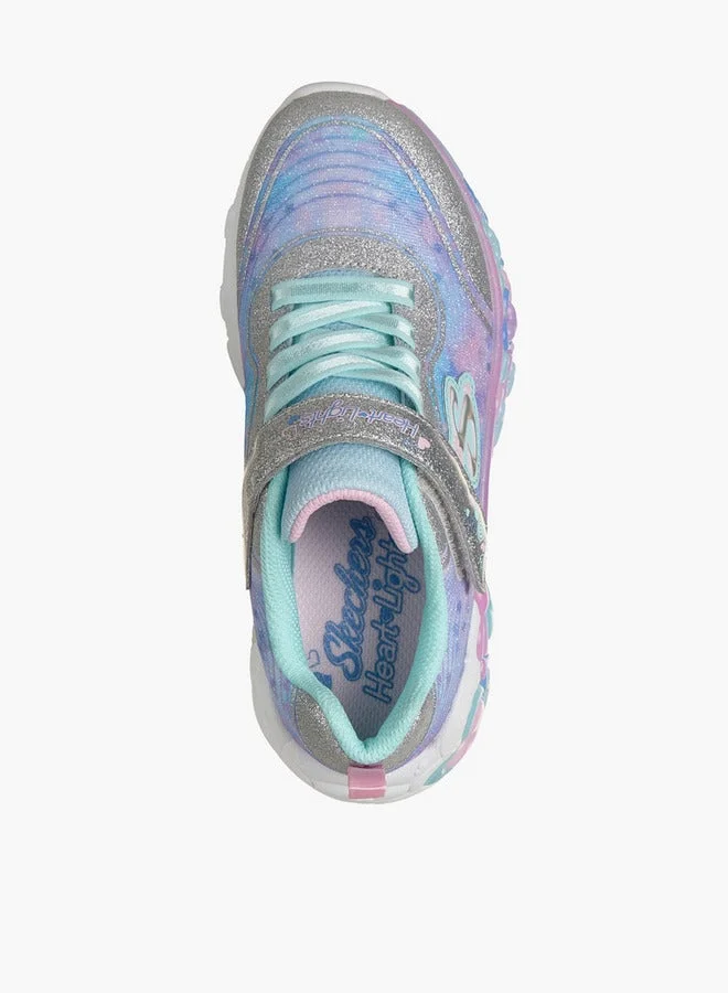 SKECHERS Girls Eternal Heart Lights Hook & Loop Sneakers