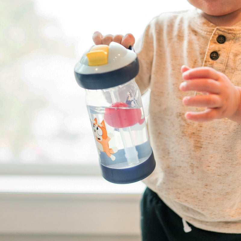 ذا فيرست ييرز The First Years Bluey Sip  See Toddler Water Bottle - Includes Floating Charm - Toddler Cups with Straw - 12 Oz - Ages 24 Months and Up - Image 4