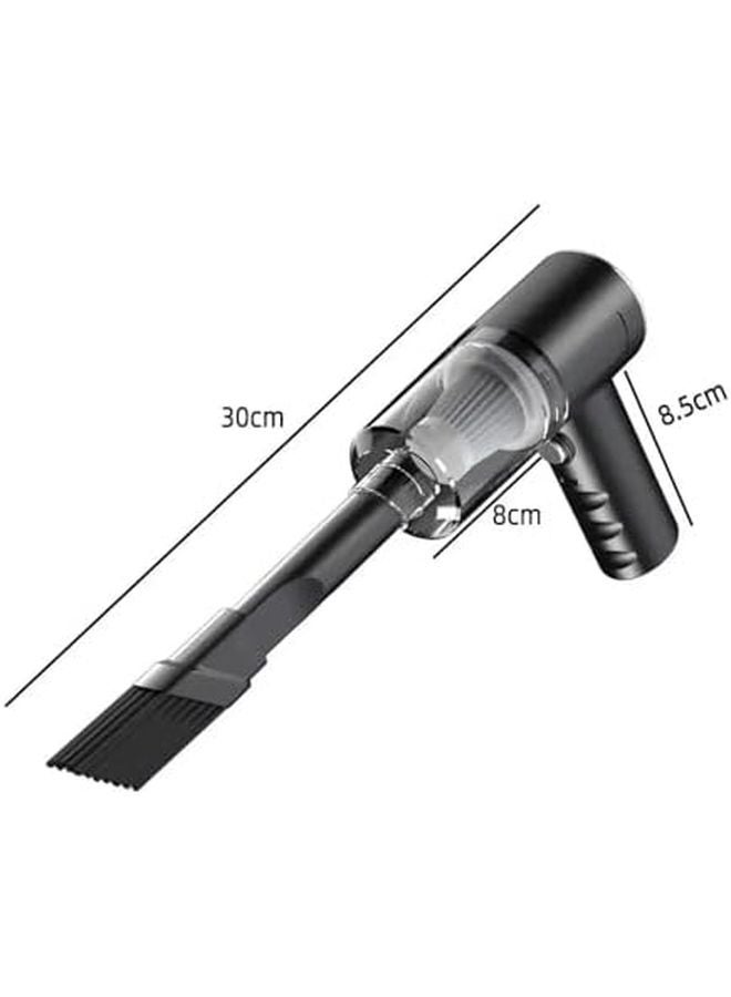 مكنسة سيارة لاسلكية محمولة سوداء 120 واط عالية الطاقة مزدوجة الاستخدام للمنزل - Image 3