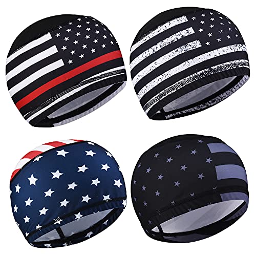 vidsel 4Pcs Men Cooling Skull Cap Helmet Liner, Sweat Wicking Beanie Head Wrap Bicycle Hard Hat Motorcycle Football Cycling Running Hats Caps Women - Image 1