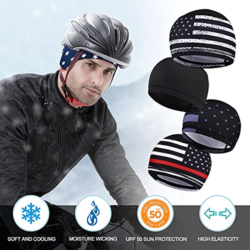 vidsel 4Pcs Men Cooling Skull Cap Helmet Liner, Sweat Wicking Beanie Head Wrap Bicycle Hard Hat Motorcycle Football Cycling Running Hats Caps Women - Image 5
