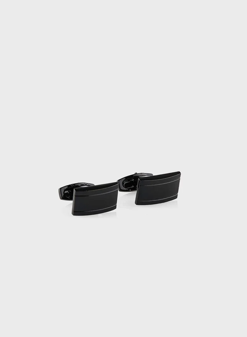 Robert Wood Rectangular Cufflink In A Gift Box
