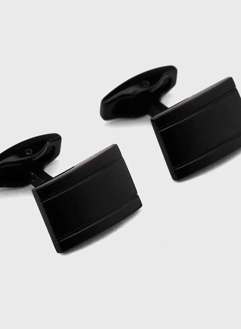 Robert Wood Rectangular Cufflink In A Gift Box
