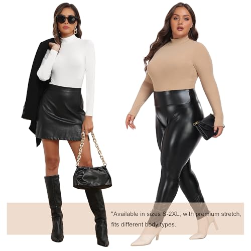 MLYENX 5 Pack Long Sleeve Body suits Womens Mock Turtleneck Casual Basic Stretchy Body Suits Tops M - Image 4