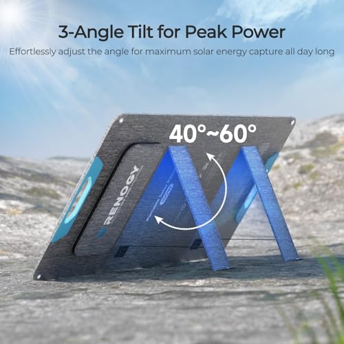 Renogy 100W Portable Solar Panel, 25% High Efficiency N-Type Foldable Solar Charger for Power Station, with Adjustable Kickstand, USB-A Type-C Output, for Camping, RV, SUV, Off-Grid Outdoor Hurricane - Image 5