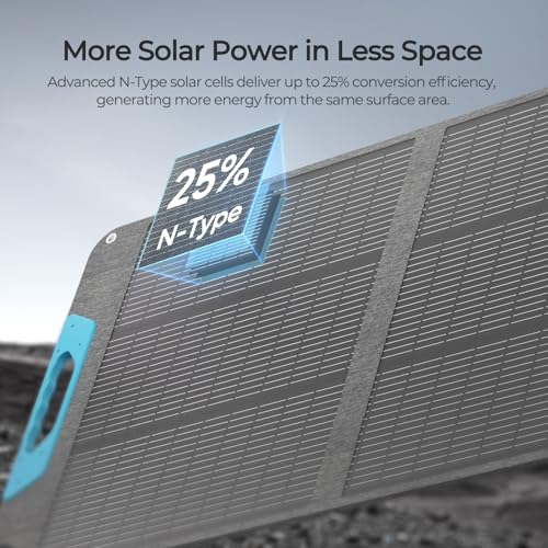 Renogy 100W Portable Solar Panel, 25% High Efficiency N-Type Foldable Solar Charger for Power Station, with Adjustable Kickstand, USB-A Type-C Output, for Camping, RV, SUV, Off-Grid Outdoor Hurricane - Image 2