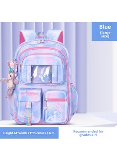 Generic Waterproof Canvas Princess Backpack for Girls Grades 1-5 Blue Large 