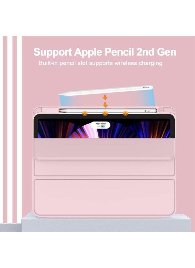 TIGER New iPad Pro 11 Inch Case 2022 4th Gen/2021 3rd Gen/2020 2nd Gen with Pencil Holder Smart iPad Case Support Touch ID and Auto Wake/Sleep with Auto 2nd Gen Pencil Charging Pink - Image 2
