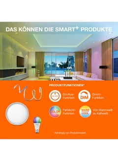 LEDvance Smart LEDlamp With Wifi Technology, Base: E27, Di Mmable, Tunable White (2700-6500K), Rgb Colors Changeable, Replaces Incandescent Lamps With 100 W, Smart+ Wifi Classic Multicolour, 1-Pack - pzsku/Z538107E1D8A798F69E8AZ/45/_/1732540284/e4db22e0-dc00-4e25-bbd9-a4519c1c7f41