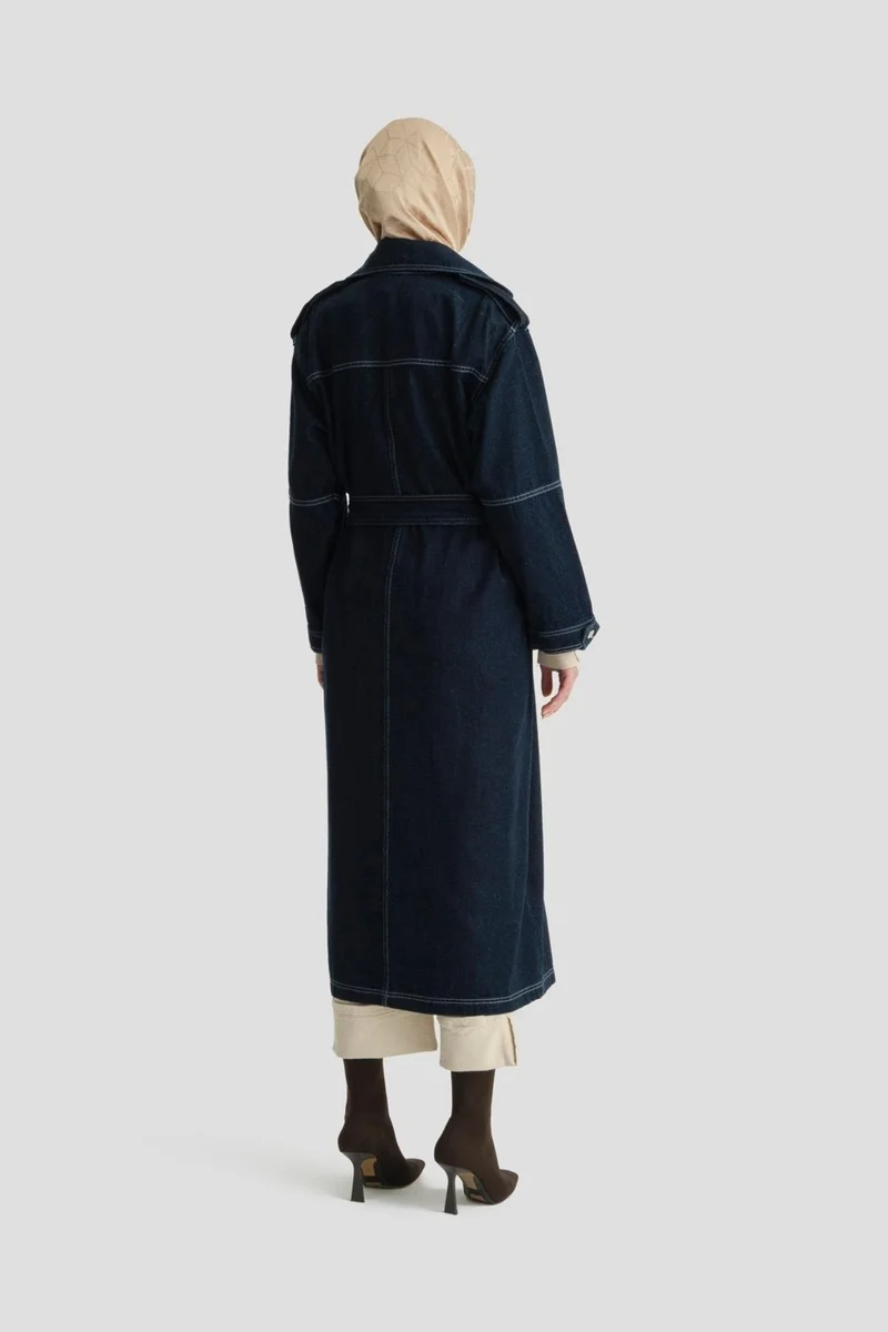 ARMINE معطف ترنش جينز 24KD3416 أزرق داكن
