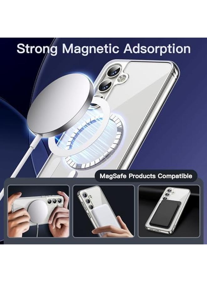 جي تيك جراب مغناطيسي لهاتف Samsung Galaxy S24 5G متوافق مع Magsafe غطاء هاتف واقي مقاوم للصدمات غير قابل للاصفرار شفاف صلب من مادة البولي كربونات - Image 3