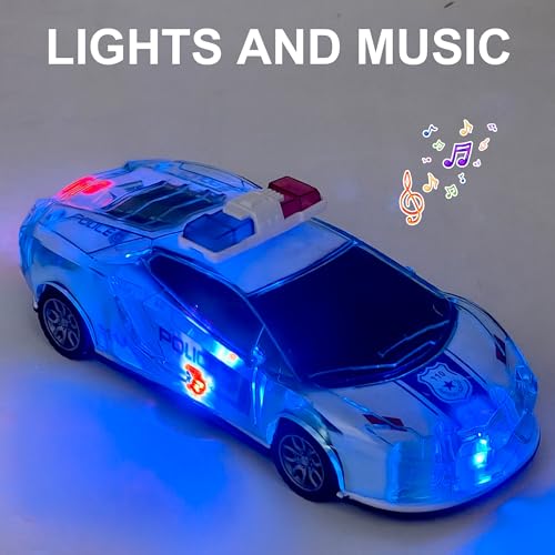 VGRASSP Push and Go City Guard Police Car Toy for Kids with Flashing Lights and Music - Friction Patrol Vehicle with Sound Effects - Color As Per Stock - Image 2