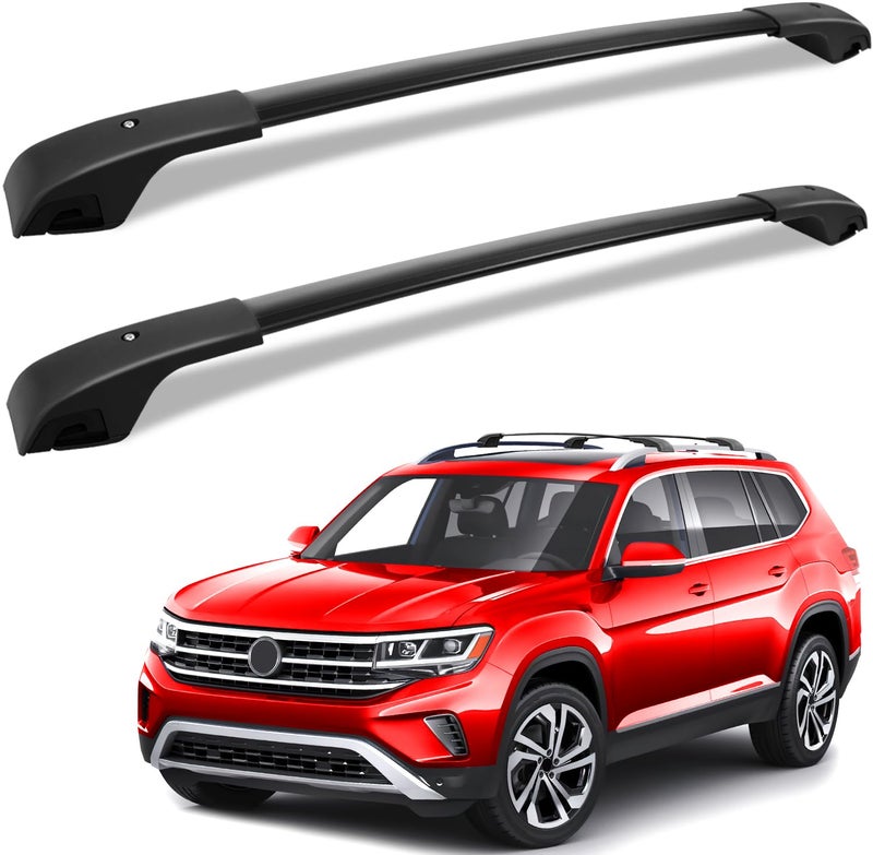 KINGGERI Roof Rack Cross Bars Fit for Volkswagen Atlas 20172025 Aluminum Roof Rails Crossbars Rooftop Cargo Carrier Bag Luggage Rails Skiboard Bike Black Accessories