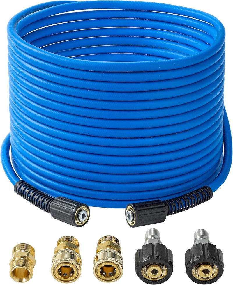 كاست ويف خرطوم غسالة ضغط عالي 3600 PSI، قطر 1/4 بوصة، طول 50 قدمًا - متين ومقاوم للتشوهات والتآكل - متوافق مع موصلات M22 - خرطوم بديل لغسالات الضغط - Image 1