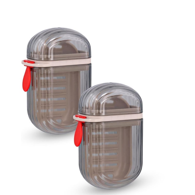 BAOER Travel Soap Box - Plastic Transparent Waterproof Portable Soap Dish Box for Travel, Camping & Outdoor, Leakproof Soap Box Case with Lid Draining Soap Bar Holder Dish Container(2 Pcs) - Image 1