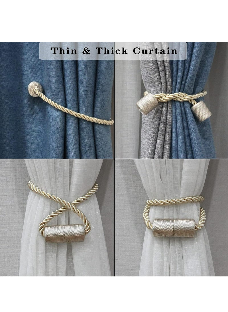 إسكدنيا عقدتان من الخيوط البيج لتثبيت الستائر حاملات الستائر الحبالية للستائر والنوافذ المثبتة - Image 5