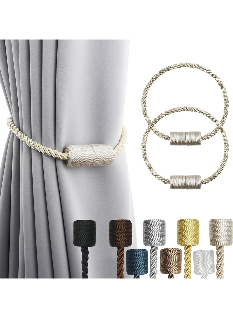 إسكدنيا عقدتان من الخيوط البيج لتثبيت الستائر حاملات الستائر الحبالية للستائر والنوافذ المثبتة - Image 1