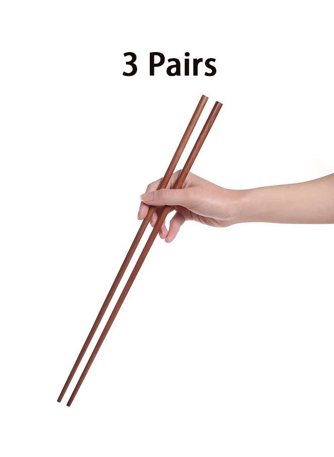 GMORO Cooking Chopsticks Wooden Noodles Kitchen Chopsticks for Hot Pot,Frying Cooking Noodle Extra Long Traditional Chinese Wooden Chopsticks  - Image 1
