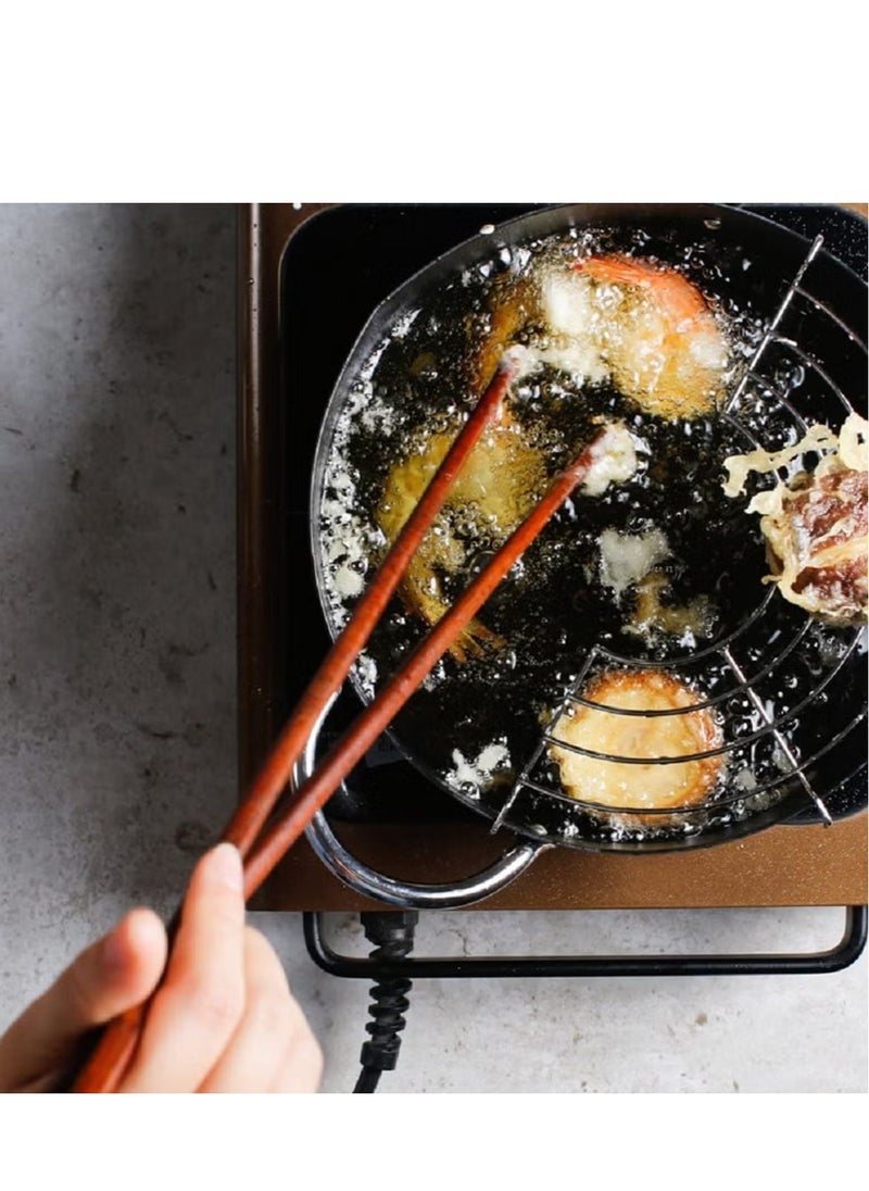 GMORO Cooking Chopsticks Wooden Noodles Kitchen Chopsticks for Hot Pot,Frying Cooking Noodle Extra Long Traditional Chinese Wooden Chopsticks  - Image 2