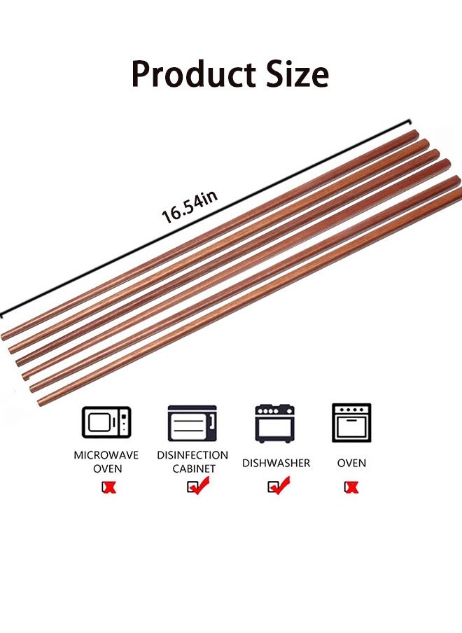 GMORO Cooking Chopsticks Wooden Noodles Kitchen Chopsticks for Hot Pot,Frying Cooking Noodle Extra Long Traditional Chinese Wooden Chopsticks  - Image 3