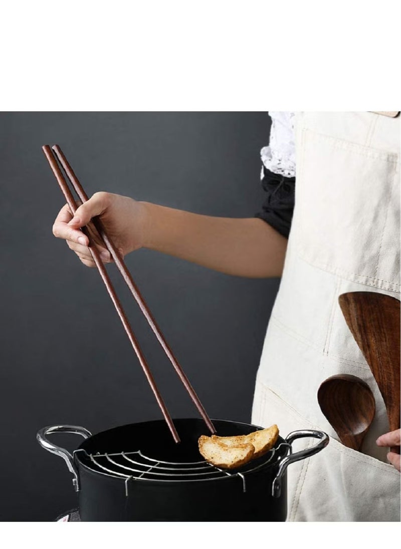 GMORO Cooking Chopsticks Wooden Noodles Kitchen Chopsticks for Hot Pot,Frying Cooking Noodle Extra Long Traditional Chinese Wooden Chopsticks  - Image 5