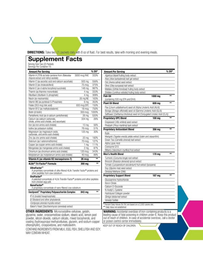 4Life RiteStart Men - Daily Nutritional Pack Supports Immune System Health - Daily Supplement Formula with Vitamin C, D and Zinc - 30 Packets - Image 2