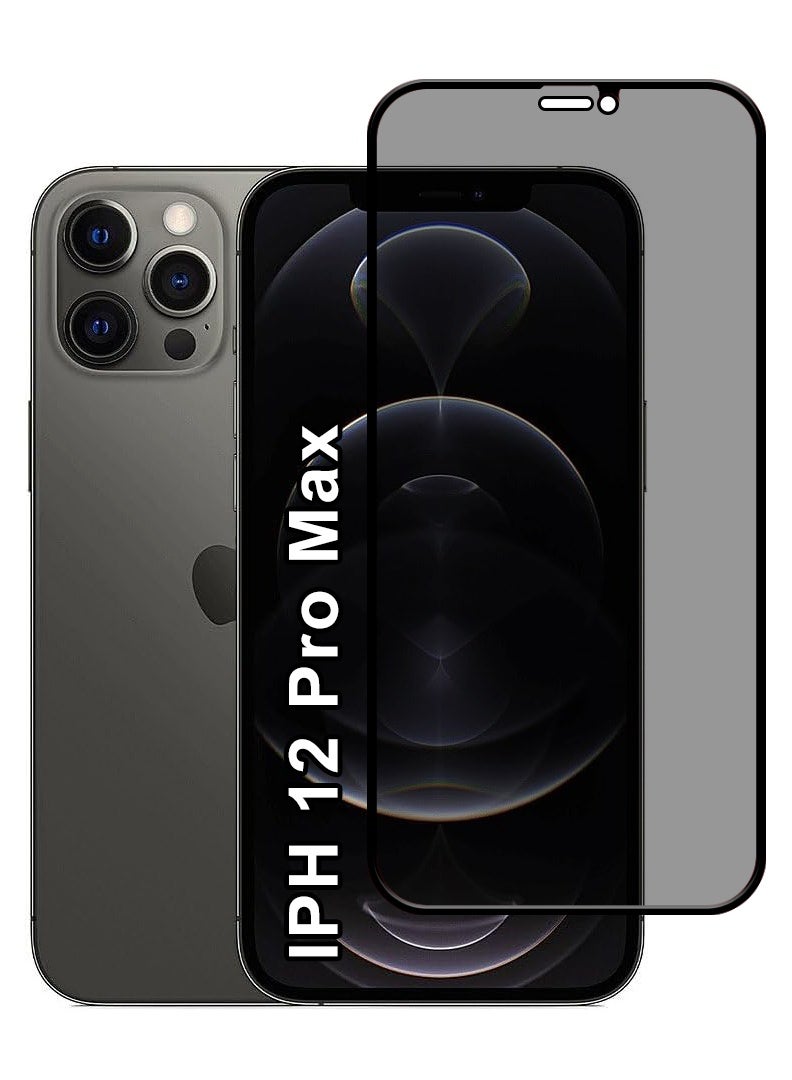 رفع القضية واقي شاشة الخصوصية لهاتف Apple iPhone 12 Pro Max 9H Hardness Anit Spy من الزجاج المقوى [حماية الخصوصية بنسبة 100%]، تركيب سهل خالٍ من الفقاعات، تغطية كاملة ومضاد للخدش - Image 1