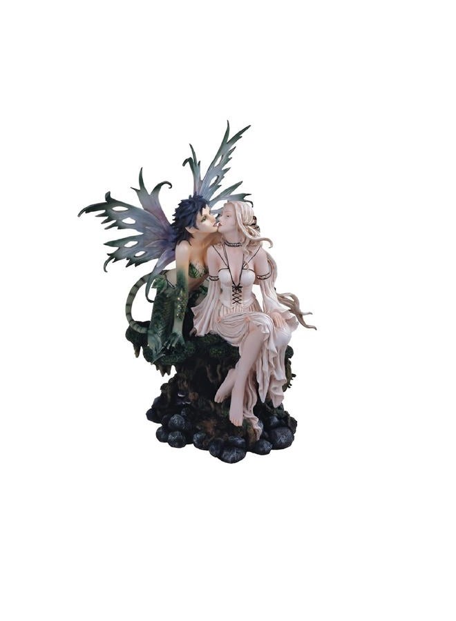 ICE ARMOR 19" H Green Forest Fairy with Lady Figurine Statue Decoration Office Desk/Home/Living Room/Table Decor, Perfect House Warming Gifts for New Home - Image 1