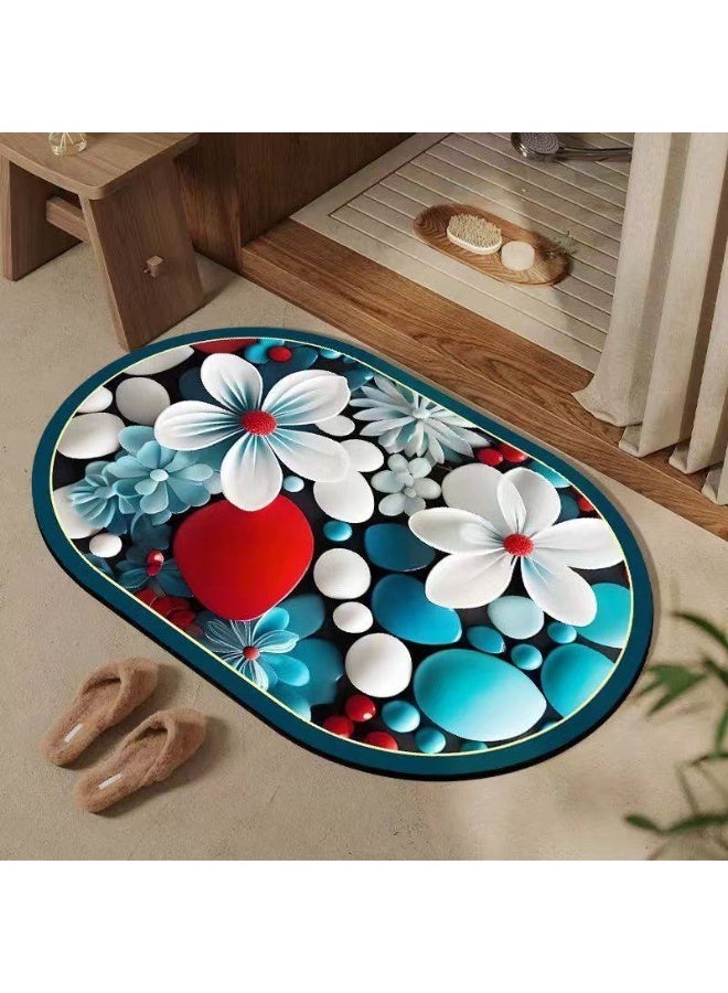 A soft, oval-shaped, slip-resistant bath mat for greater comfort and safety. - Image 1