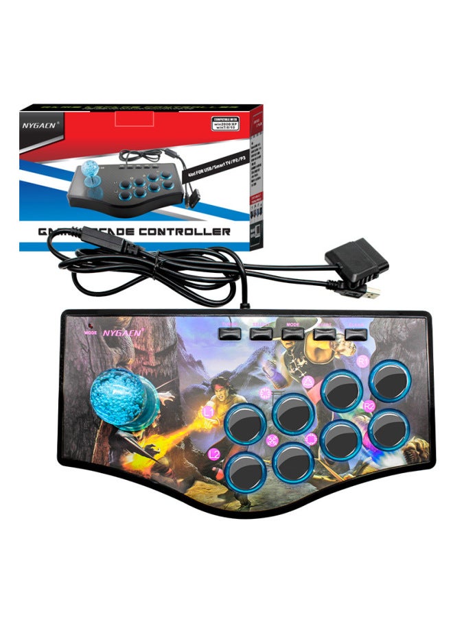 Direct Supply Pc Computer TV Projector P3 Android Mobile Phone Wired King Of Fighters Arcade Game Joystick-Product Color:Double-headed Iron Fist - Image 1