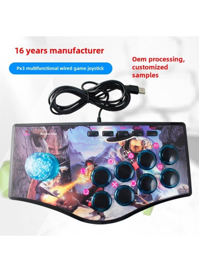 Direct Supply Pc Computer TV Projector P3 Android Mobile Phone Wired King Of Fighters Arcade Game Joystick-Product Color:Double-headed Iron Fist - Image 4