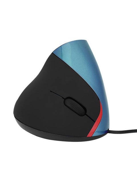 1600DPI USB Vertical Wired Mouse Ergonomic Design Wrist Rest Gaming Mice for PC Laptop Blue