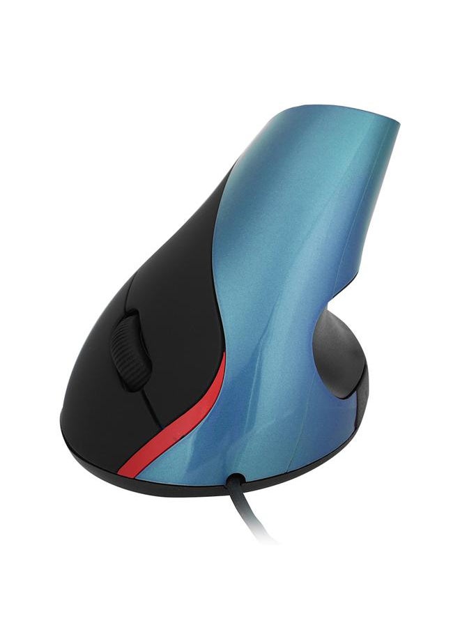 Thoraya - 1600DPI USB Vertical Wired Mouse Ergonomic Design Wrist Rest Gaming Mice for PC Laptop Blue - Image 1