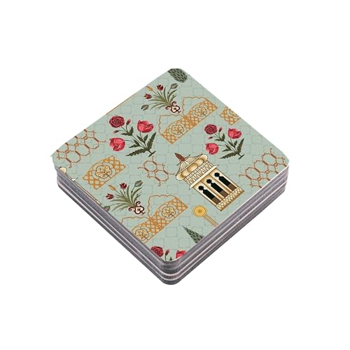TAJNAN Indian Art Printed Coaster Set of 6 Beautiful Wooden Coasters with Plastic Coating Proper Coaster Stand Designer Coaster (taj-Coaster-Rajasthan-i) - Image 4