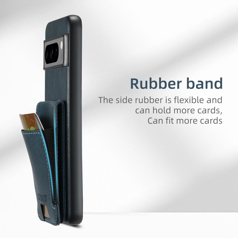 Suteni For Google Pixel 9 H03 Oil Wax Leather Wallet Stand Back Phone Case(Blue) - Image 5