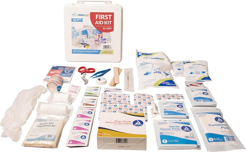 PRIMACARE طقم الإسعافات الأولية الكبير للطوارئ من برايم كير لـ 50 شخصًا، مثبت على الحائط للاستخدام في المنزل والمدرسة والمكتب - Image 2