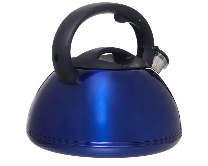 Whistling Tea Kettle for Stove 3 Liter Stainless Steel with Plastic Handle, Blue and Black - Image 3