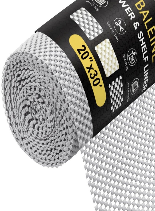 BALEINE Cabinet Liner, Drawer and Shelf Liner for Kitchen Cabinets Non-Adhesive, Non-Slip Protect Desks, Cupboard, Drawers, Shelves, Tableware (20 in x 30 Ft, Gray) - Image 1
