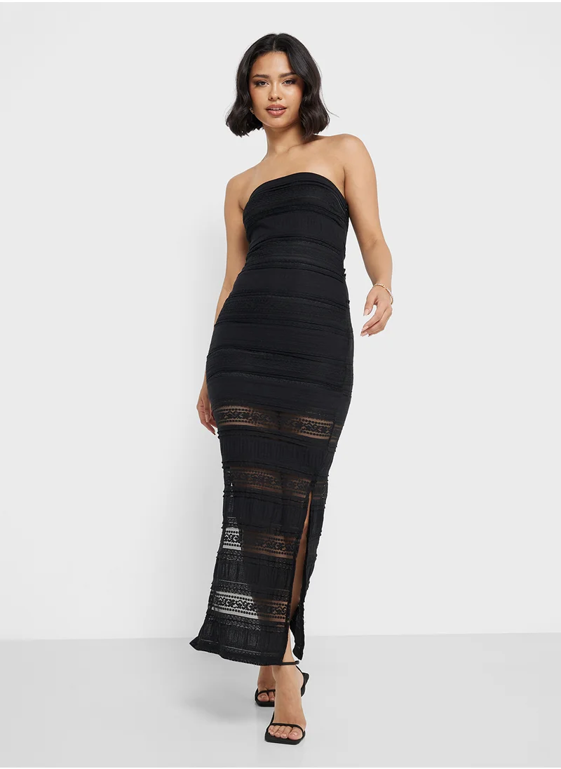 Ginger Brardot Shirred Frill Detail Dress