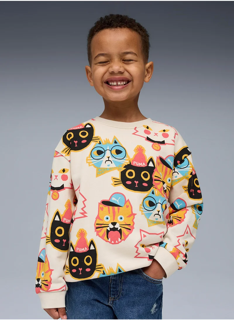 PUMA Kids Moody Cat All-Over Printed Sweatshirt