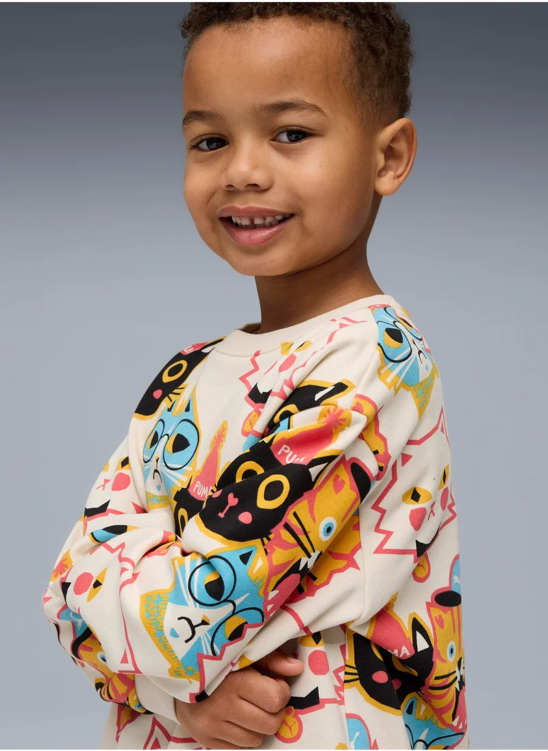 PUMA Kids Moody Cat All-Over Printed Sweatshirt